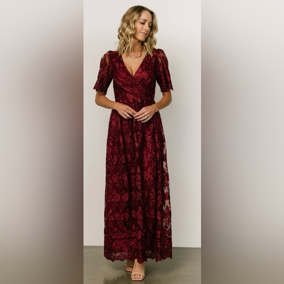 Aurora Embossed Maxi Dress | Emerald - Baltic Born - Picture 3 of 3